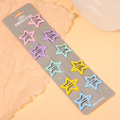 10 gab./komplektā Krāsainas zvaigžņu matu sprādzes jaukām meitenēm Mirdzoši metāla sprādzes BB klipses Matu sprādzes Galvassegas Bērnu matu aksesuāri