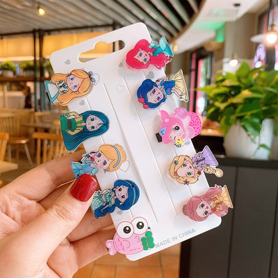 10vnt Animaciniai plaukų segtukai Moteriški Mergaitei Vaikai Mini Mieli Plaukų segtukai Smeigtukai Duckbill Clips Plaukų aksesuarai Galvos apdangalų rinkinys