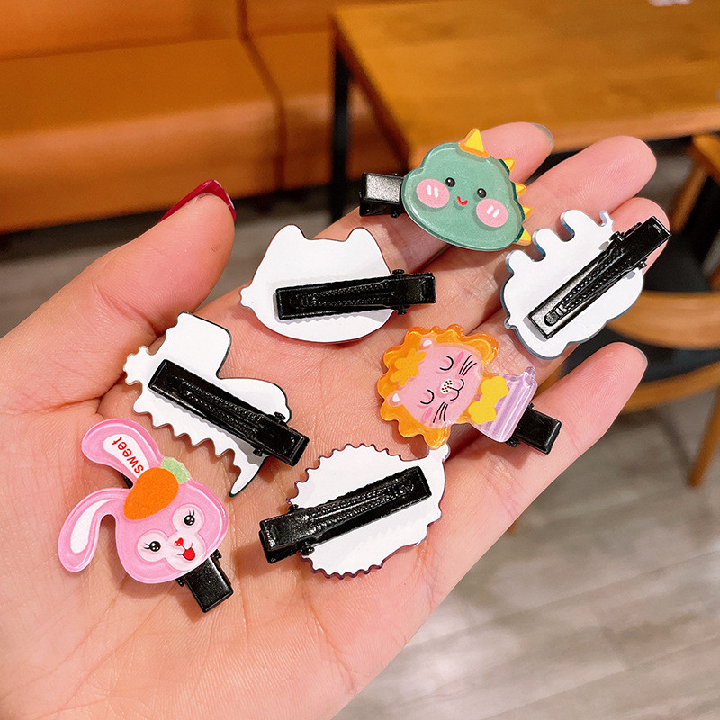 10vnt Animaciniai plaukų segtukai Moteriški Mergaitei Vaikai Mini Mieli Plaukų segtukai Smeigtukai Duckbill Clips Plaukų aksesuarai Galvos apdangalų rinkinys