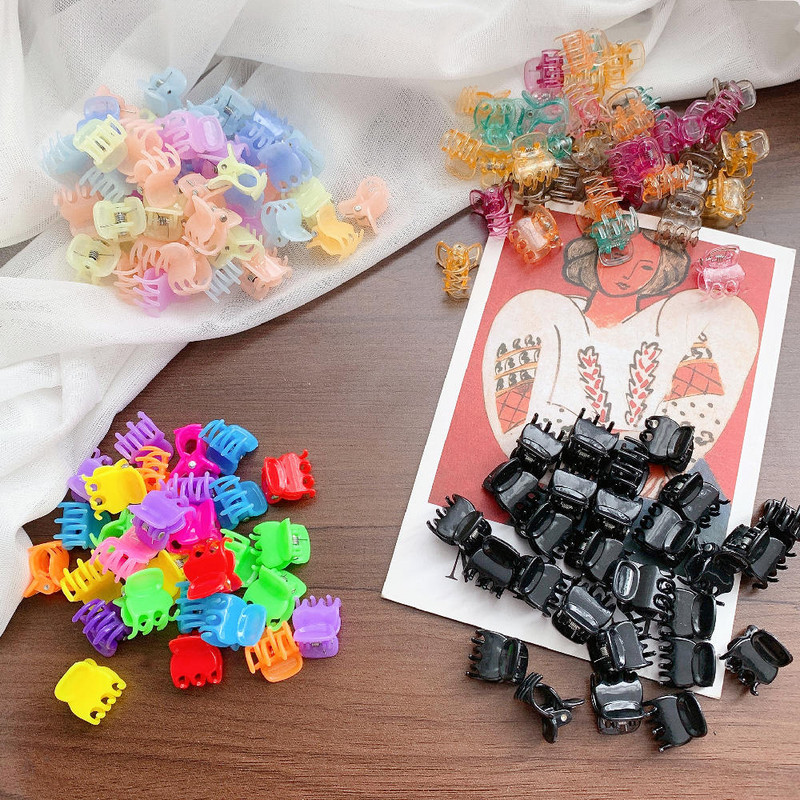 50KOM Crni crtani mini kandže za kosu Dječje slatke ukosnice Dječji modni dodaci za kosu Slatka akrilna kopča za kosu