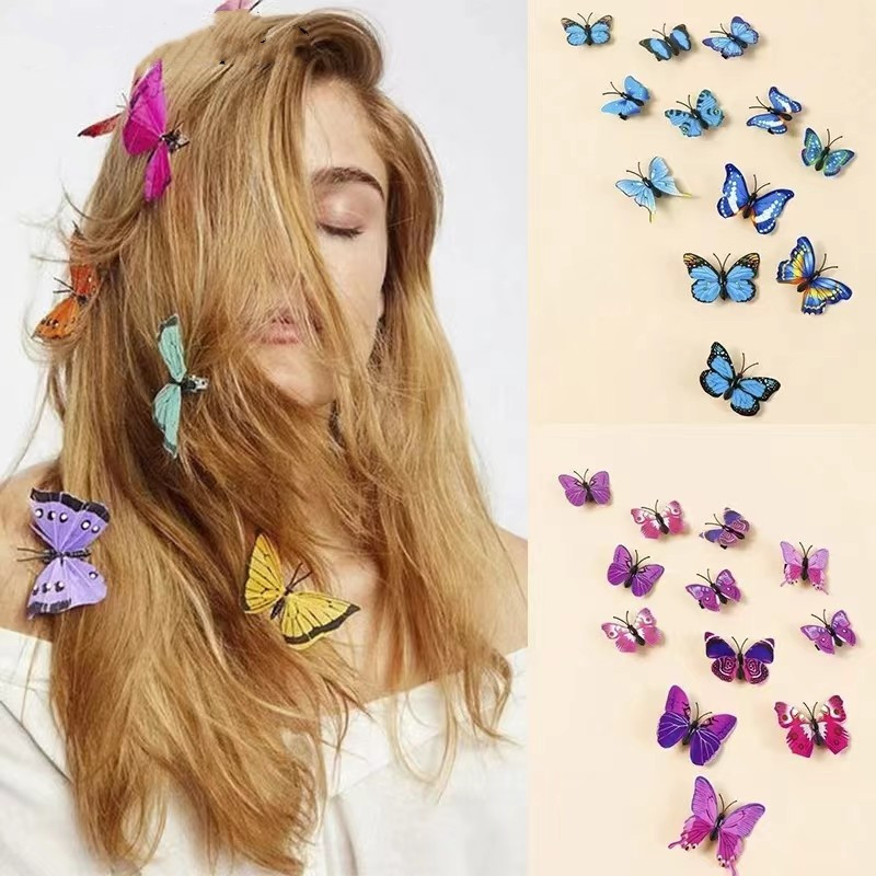 Modna simulacija ukosnice s leptirom 3D kopča za kosu s leptirom Dječja ukosnica za vjenčanje s ukosnicama s leptirom Dijelovi haljine Dodaci za kosu