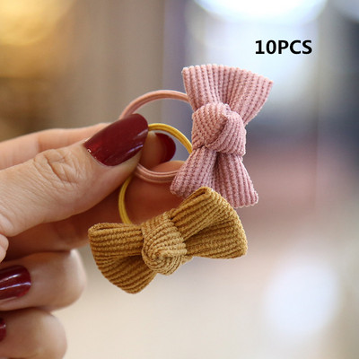 Visokokvalitetne 10 kom/set Gumice za kosu s mašnom za djevojčice Uže Elastične trake za kosu Trake za glavu Mala djeca Držač za konjski rep Dječji dodaci za kosu