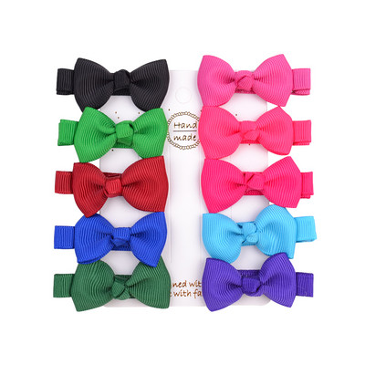 10 buc./lot mini clemă de păr cu papion mic dulce și solid cu fundă de siguranță, clemă acoperită pentru agrafe pentru copii, accesorii, cadouri