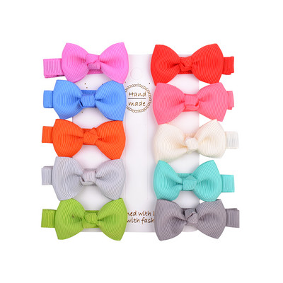 10 buc./lot mini clemă de păr cu papion mic dulce și solid cu fundă de siguranță, clemă acoperită pentru agrafe pentru copii, accesorii, cadouri