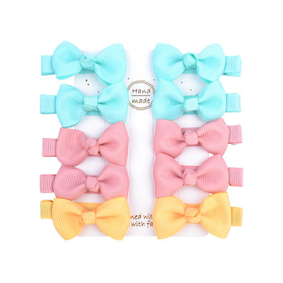 10 buc./lot mini clemă de păr cu papion mic dulce și solid cu fundă de siguranță, clemă acoperită pentru agrafe pentru copii, accesorii, cadouri