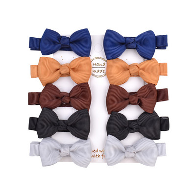 10 buc./lot mini clemă de păr cu papion mic dulce și solid cu fundă de siguranță, clemă acoperită pentru agrafe pentru copii, accesorii, cadouri