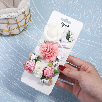 3 bucăți/set de barete din pânză vintage lucrate manual pentru fete agrafe de păr cu flori artificiale pentru copii accesorii pentru păr pentru copii