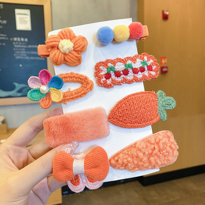 Vaikiškų plaukų segtukų mergaičių plaukų segtukų rinkinys saldainių spalvos vaivorykštė, mielas galvos apdangalas, gėlės, šoninis segtukas Animacinis filmas Gyvūnų pliušinių lankelių plaukų aksesuaras