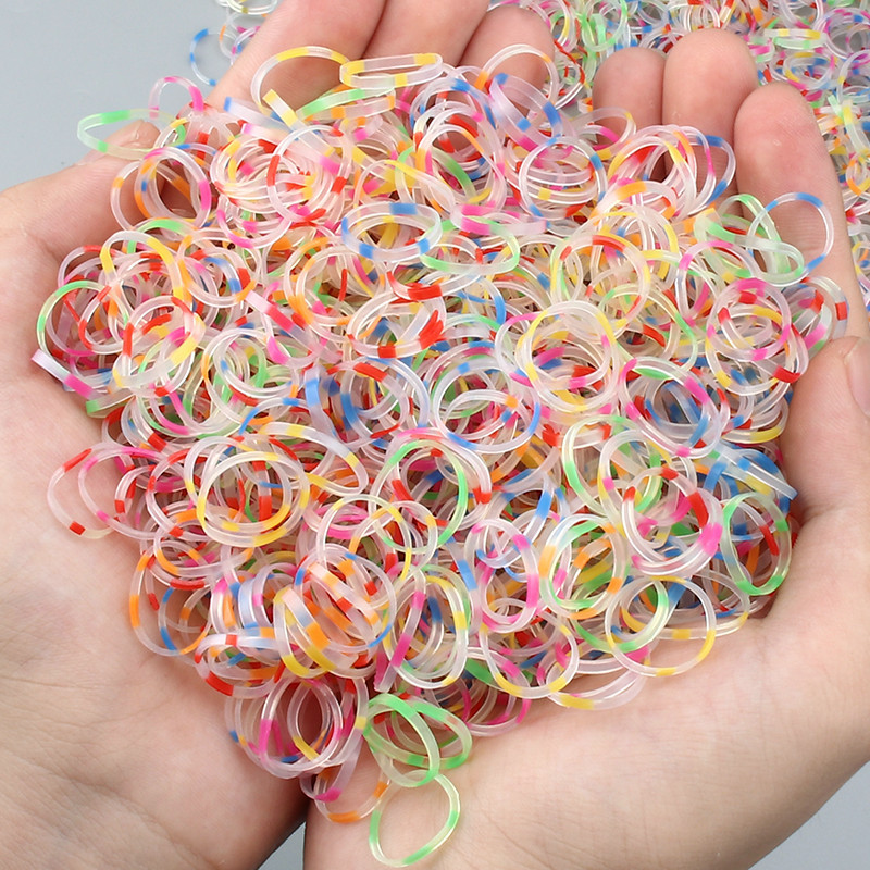 1000kom/pak. Djevojčica Šarene jednokratne silikonske gumice Elastičnost za bebe Mala gumica za kosu u repu Dječje rezance Dodaci