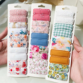 6 kom/set Pamučno platno Čipkane kopče za kosu s leopardovim uzorkom za slatke djevojke Ukosnice Sigurnosne ukosnice Pokrivala za glavu Dječji dodaci za kosu