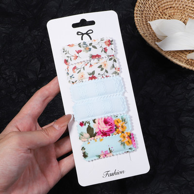 6 kom/set Pamučno platno Čipkane kopče za kosu s leopardovim uzorkom za slatke djevojke Ukosnice Sigurnosne ukosnice Pokrivala za glavu Dječji dodaci za kosu