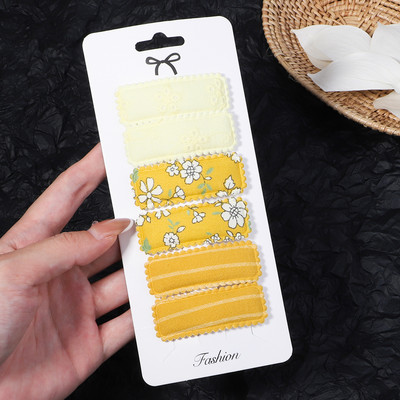 6 kom/set Pamučno platno Čipkane kopče za kosu s leopardovim uzorkom za slatke djevojke Ukosnice Sigurnosne ukosnice Pokrivala za glavu Dječji dodaci za kosu