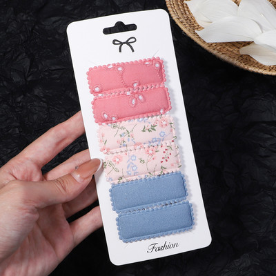 6 kom/set Pamučno platno Čipkane kopče za kosu s leopardovim uzorkom za slatke djevojke Ukosnice Sigurnosne ukosnice Pokrivala za glavu Dječji dodaci za kosu