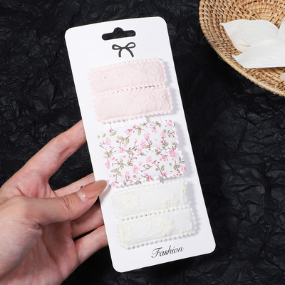 6 kom/set Pamučno platno Čipkane kopče za kosu s leopardovim uzorkom za slatke djevojke Ukosnice Sigurnosne ukosnice Pokrivala za glavu Dječji dodaci za kosu