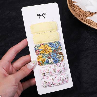 6 kom/set Pamučno platno Čipkane kopče za kosu s leopardovim uzorkom za slatke djevojke Ukosnice Sigurnosne ukosnice Pokrivala za glavu Dječji dodaci za kosu