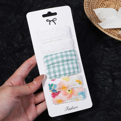 6 kom/set Pamučno platno Čipkane kopče za kosu s leopardovim uzorkom za slatke djevojke Ukosnice Sigurnosne ukosnice Pokrivala za glavu Dječji dodaci za kosu