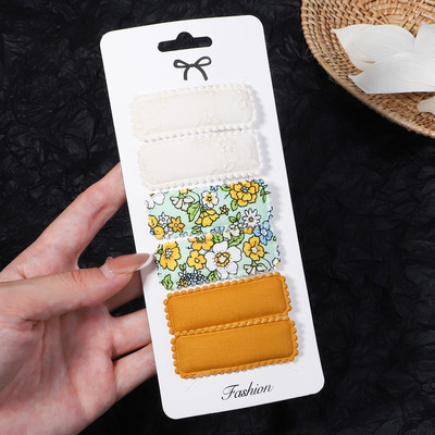 6 kom/set Pamučno platno Čipkane kopče za kosu s leopardovim uzorkom za slatke djevojke Ukosnice Sigurnosne ukosnice Pokrivala za glavu Dječji dodaci za kosu