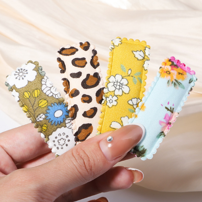 6 kom/set Pamučno platno Čipkane kopče za kosu s leopardovim uzorkom za slatke djevojke Ukosnice Sigurnosne ukosnice Pokrivala za glavu Dječji dodaci za kosu