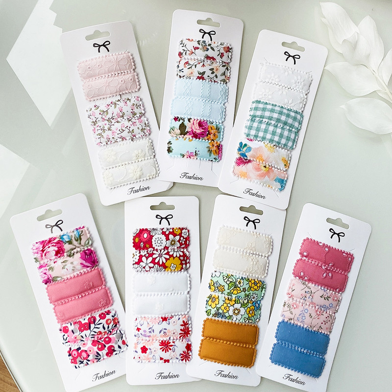 6 kom/set Pamučno platno Čipkane kopče za kosu s leopardovim uzorkom za slatke djevojke Ukosnice Sigurnosne ukosnice Pokrivala za glavu Dječji dodaci za kosu