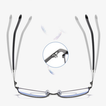 Ανδρικά γυαλιά ανάγνωσης που εμποδίζουν το μπλε φως Γυαλιά ανάγνωσης επαγγελματικό μεταλλικό σκελετό Ρητίνη συνταγογραφούμενα γυαλιά φακοί γυαλιά +1,0~4,0