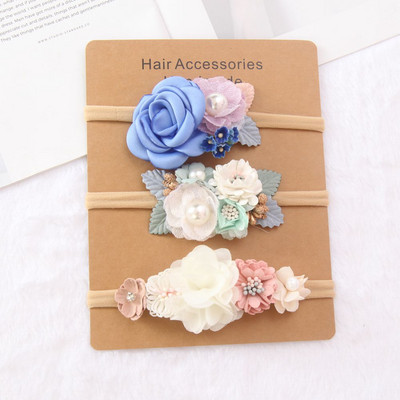 Bentiță pentru fetiță, drăguță, banda elastică pentru păr pentru nou-născut, floare, bentiță pentru copii mici, accesorii pentru cap pentru copii, 3 buc/set