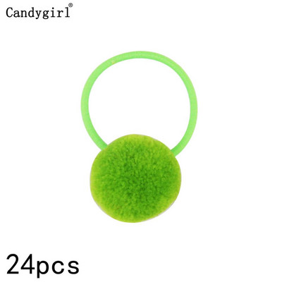 24 buc Minge de blană Elastic Girl Suporturi pentru coadă de cal pentru femeie Inel de păr cu minge de pluș Coarda de păr elastică Accesorii pentru cravată Bandă de păr din cauciuc