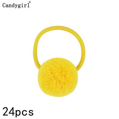 24 buc Minge de blană Elastic Girl Suporturi pentru coadă de cal pentru femeie Inel de păr cu minge de pluș Coarda de păr elastică Accesorii pentru cravată Bandă de păr din cauciuc