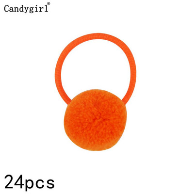 24 buc Minge de blană Elastic Girl Suporturi pentru coadă de cal pentru femeie Inel de păr cu minge de pluș Coarda de păr elastică Accesorii pentru cravată Bandă de păr din cauciuc