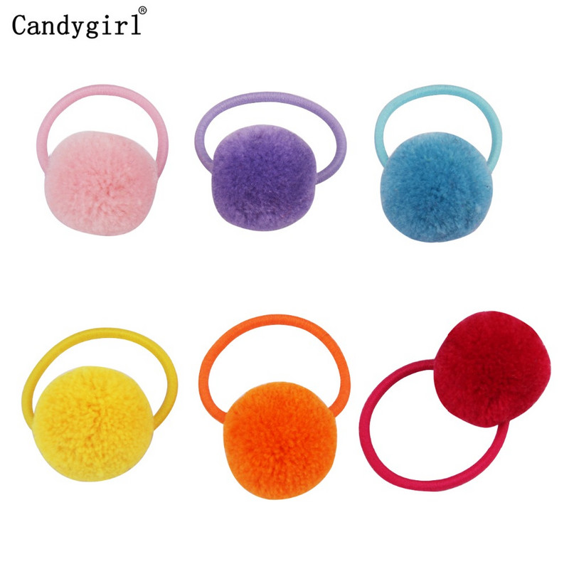 24 buc Minge de blană Elastic Girl Suporturi pentru coadă de cal pentru femeie Inel de păr cu minge de pluș Coarda de păr elastică Accesorii pentru cravată Bandă de păr din cauciuc