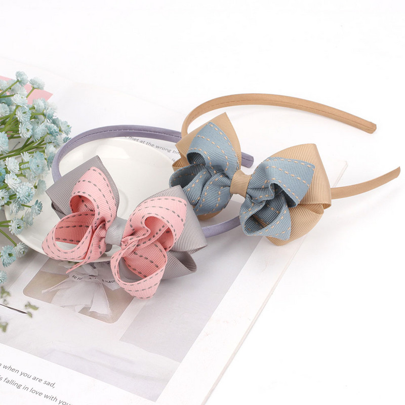 Jednobojna vrpca Traka za kosu Dvoslojna mašna Slatka traka za kosu Ručno izrađena butik obruč za kosu Dječji rođendanski poklon Dječji dodaci za kosu