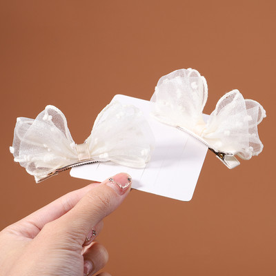 Šifonske mašne s printom od 2 komada Ukosnice za bebe, djecu, slatke kopče za kosu, proljeće, slatke ukosnice, traka za glavu, modni dodaci za kosu