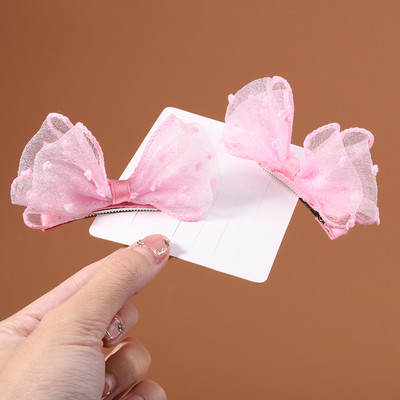 Šifonske mašne s printom od 2 komada Ukosnice za bebe, djecu, slatke kopče za kosu, proljeće, slatke ukosnice, traka za glavu, modni dodaci za kosu