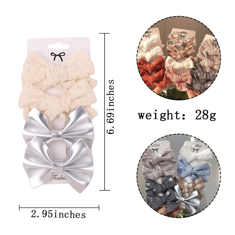 4 τμχ/σετ 2022 Νέες φουρκέτες από βαμβακερά λινά στάμπα για χαριτωμένα κορίτσια BB Boutique Φιόγκοι μαλλιών Κλιπ Barrette Headwear Παιδικά αξεσουάρ μαλλιών