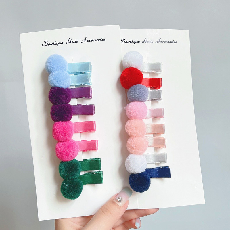 12 buc/lot accesorii de păr agrafă mic Pompon agrafă originală coreeană pentru copii 668