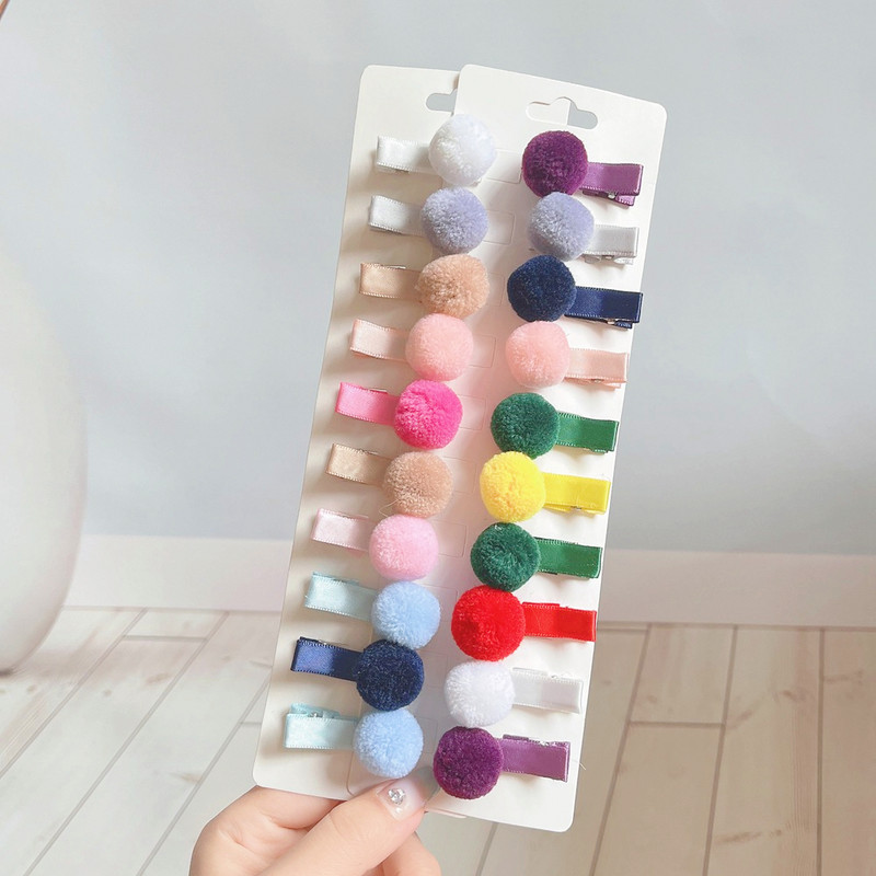 12 buc/lot accesorii de păr agrafă mic Pompon agrafă originală coreeană pentru copii 668
