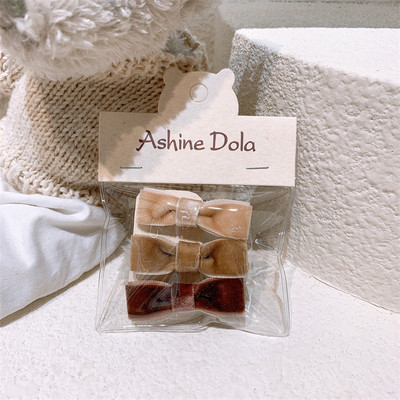 3 bucăți de toamnă și iarnă, ace de păr pentru copii, la modă nouă, coreeană, dulce fetiță, fundă de catifea, accesorii de păr