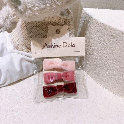 3 bucăți de toamnă și iarnă, ace de păr pentru copii, la modă nouă, coreeană, dulce fetiță, fundă de catifea, accesorii de păr