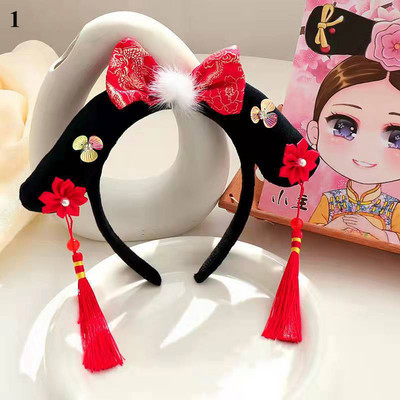 Gege Hairband Fabric Headband Κινέζικο στυλ ντύσιμο πάρτι Stage Παιδική Πριγκίπισσα Αξεσουάρ μαλλιών Δικαστικό δικτυωτό κρίκο για το κεφάλι