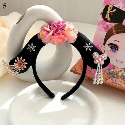 Gege Hairband Fabric Headband Κινέζικο στυλ ντύσιμο πάρτι Stage Παιδική Πριγκίπισσα Αξεσουάρ μαλλιών Δικαστικό δικτυωτό κρίκο για το κεφάλι
