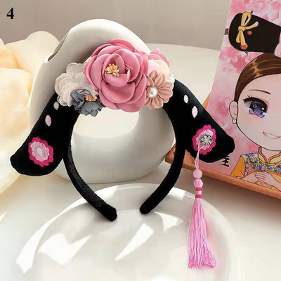 Gege Hairband Fabric Headband Κινέζικο στυλ ντύσιμο πάρτι Stage Παιδική Πριγκίπισσα Αξεσουάρ μαλλιών Δικαστικό δικτυωτό κρίκο για το κεφάλι