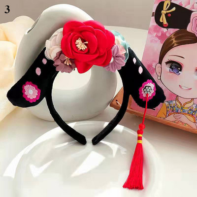Gege Hairband Fabric Headband Κινέζικο στυλ ντύσιμο πάρτι Stage Παιδική Πριγκίπισσα Αξεσουάρ μαλλιών Δικαστικό δικτυωτό κρίκο για το κεφάλι