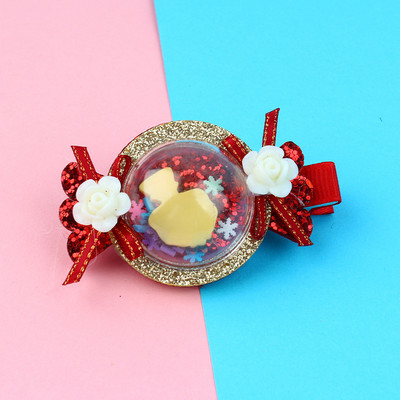 5vnt./rinkinys Animacinis kalėdinis plaukų segtukas vaikams Mielas pomponinis plaukų segtukas Kawaii Kalėdų eglutės lankelis plaukų rankenos Mergaičių plaukų aksesuarai