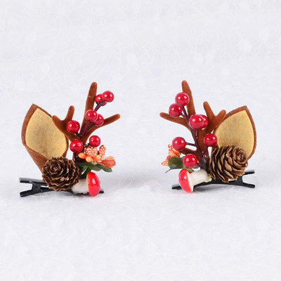 5vnt./rinkinys Animacinis kalėdinis plaukų segtukas vaikams Mielas pomponinis plaukų segtukas Kawaii Kalėdų eglutės lankelis plaukų rankenos Mergaičių plaukų aksesuarai