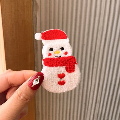 5vnt./rinkinys Animacinis kalėdinis plaukų segtukas vaikams Mielas pomponinis plaukų segtukas Kawaii Kalėdų eglutės lankelis plaukų rankenos Mergaičių plaukų aksesuarai