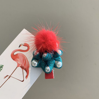 5vnt./rinkinys Animacinis kalėdinis plaukų segtukas vaikams Mielas pomponinis plaukų segtukas Kawaii Kalėdų eglutės lankelis plaukų rankenos Mergaičių plaukų aksesuarai