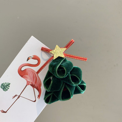 5vnt./rinkinys Animacinis kalėdinis plaukų segtukas vaikams Mielas pomponinis plaukų segtukas Kawaii Kalėdų eglutės lankelis plaukų rankenos Mergaičių plaukų aksesuarai