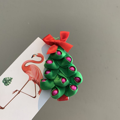 5vnt./rinkinys Animacinis kalėdinis plaukų segtukas vaikams Mielas pomponinis plaukų segtukas Kawaii Kalėdų eglutės lankelis plaukų rankenos Mergaičių plaukų aksesuarai