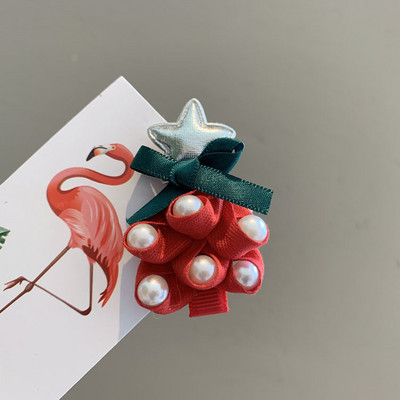 5vnt./rinkinys Animacinis kalėdinis plaukų segtukas vaikams Mielas pomponinis plaukų segtukas Kawaii Kalėdų eglutės lankelis plaukų rankenos Mergaičių plaukų aksesuarai