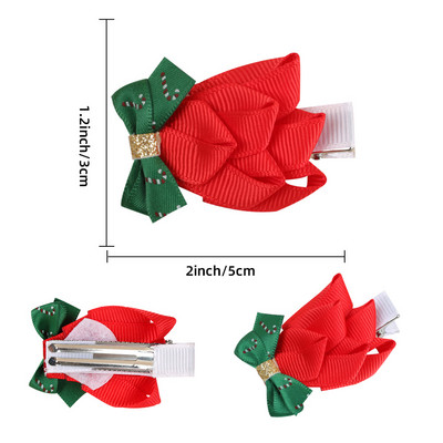 5vnt./rinkinys Animacinis kalėdinis plaukų segtukas vaikams Mielas pomponinis plaukų segtukas Kawaii Kalėdų eglutės lankelis plaukų rankenos Mergaičių plaukų aksesuarai