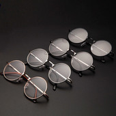 +1,0 1,5 2,0 2,5 3,0 3,5 4,0 Ochelari de lectură rotunzi din metal retro Finisat dioptrie Ochelari de lectură pentru prezbiopie femei bărbați